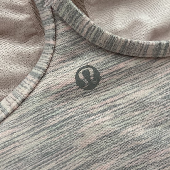 Lululemon Power Y Tank Soft Pink Grey Size 10 - Picture 4 of 4